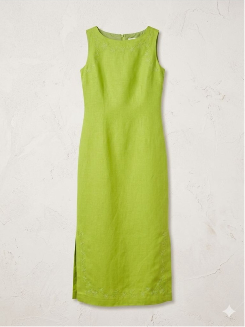 EUC Vintage 90s Jessica Howard Linen-Blend Maxi Dress, Lime, Size 6